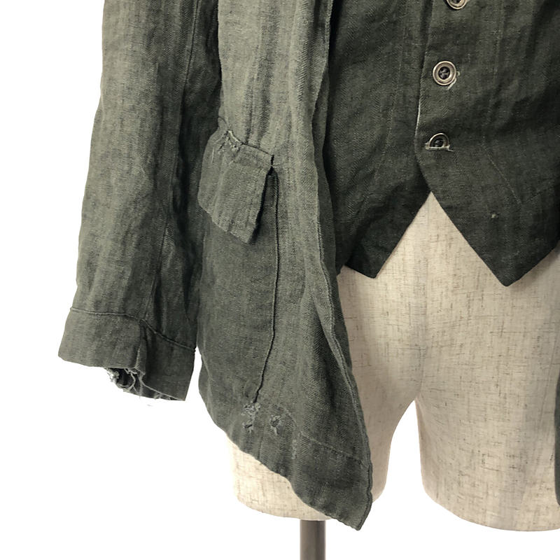 GREG LAUREN / グレッグローレン OLIVER JACKET / ダメージ・パッチワーク メタルボタン ヘリンボーン オリバージャケット