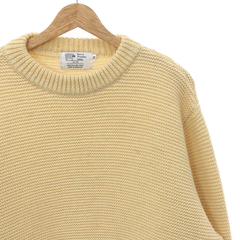 KERRY WOOLLEN MILLS / ケリーウールンミルズ ブリティッシュウール パールステッチ ドロップショルダー ニット