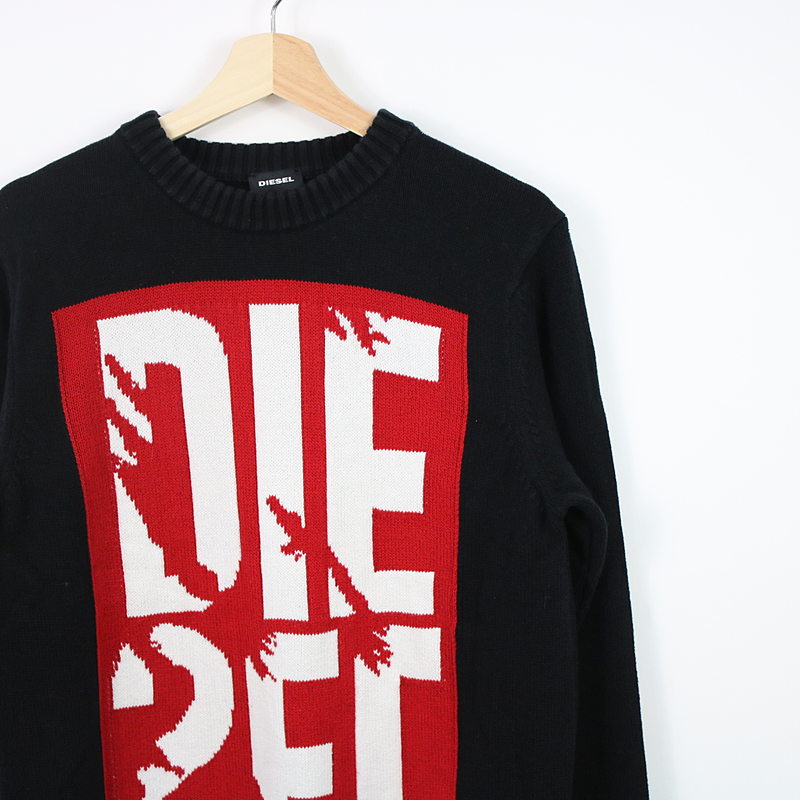 DIESEL / ディーゼル BRAND LOGO CREW NECK KNIT クルーネックロゴニット red