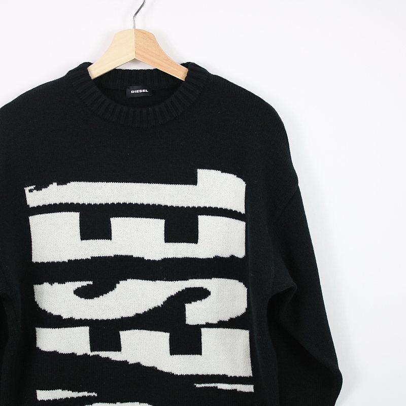 DIESEL / ディーゼル BRAND LOGO CREW NECK KNIT クルーネックロゴニット white