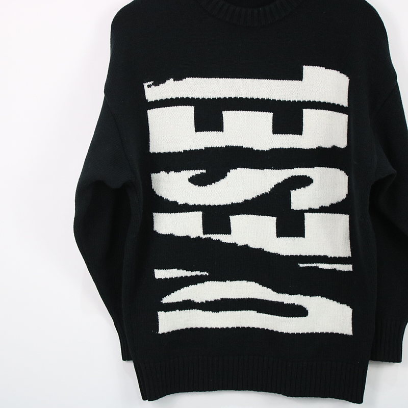 DIESEL / ディーゼル BRAND LOGO CREW NECK KNIT クルーネックロゴニット white