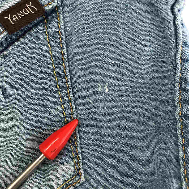 YANUK / ヤヌーク コットン ナイロン ストレッチ デニム ニット ウエスタン シャツ