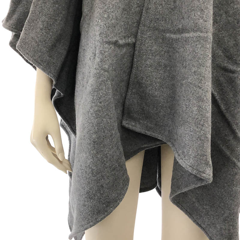 BALENCIAGA / バレンシアガ イタリア製 刺繍 ウールカシミヤ フード ポンチョ ケープ マント