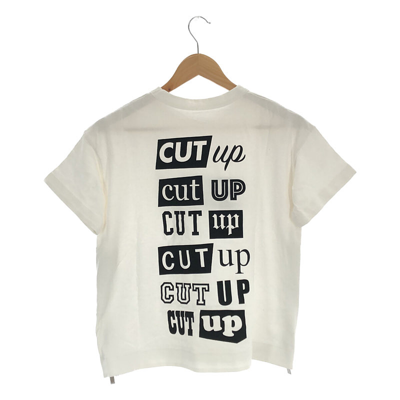 sacai / サカイ コットン Cut up プリント サイドジップ Tシャツ