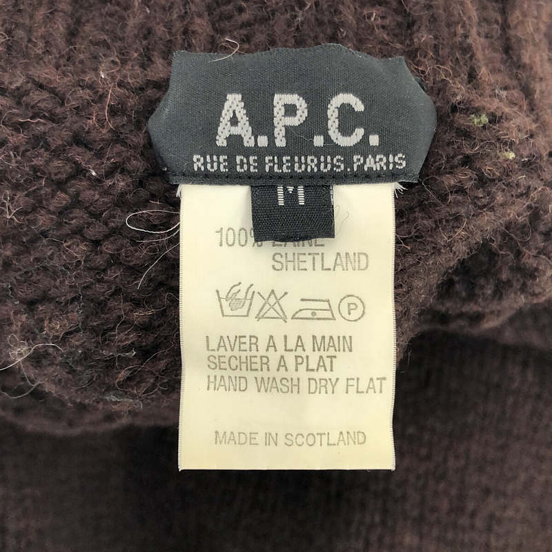 A.P.C. / アーペーセー スコットランド製 シェットランド ウール ローゲージ タートルネック ニット セーター