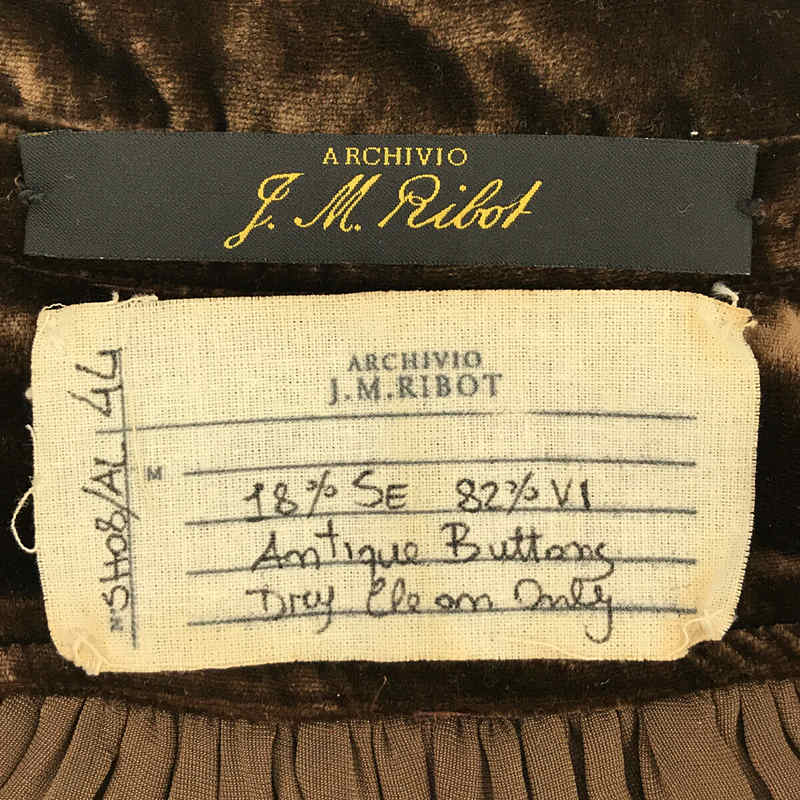 ARCHIVIO J.M.Ribot / アルキビオジェイエムリボット Velvet Shirt ベルベット プルオーバーシャツ