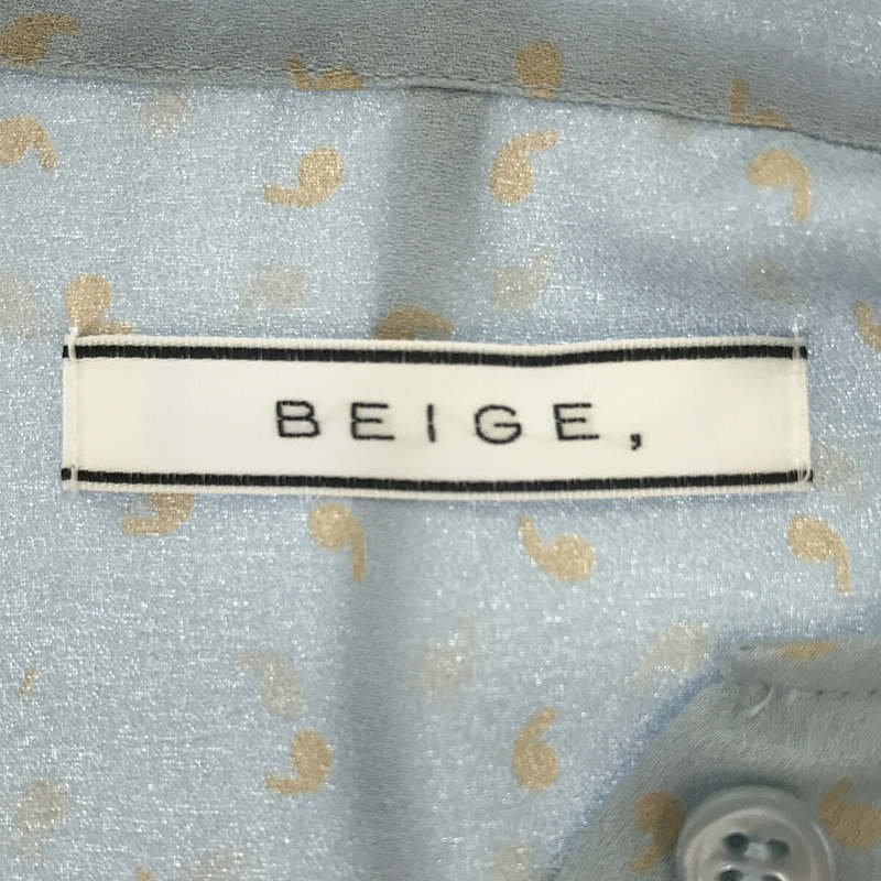 BEIGE， / ベイジ ポリエステル 総柄 プリント スカーフカラー ブラウス