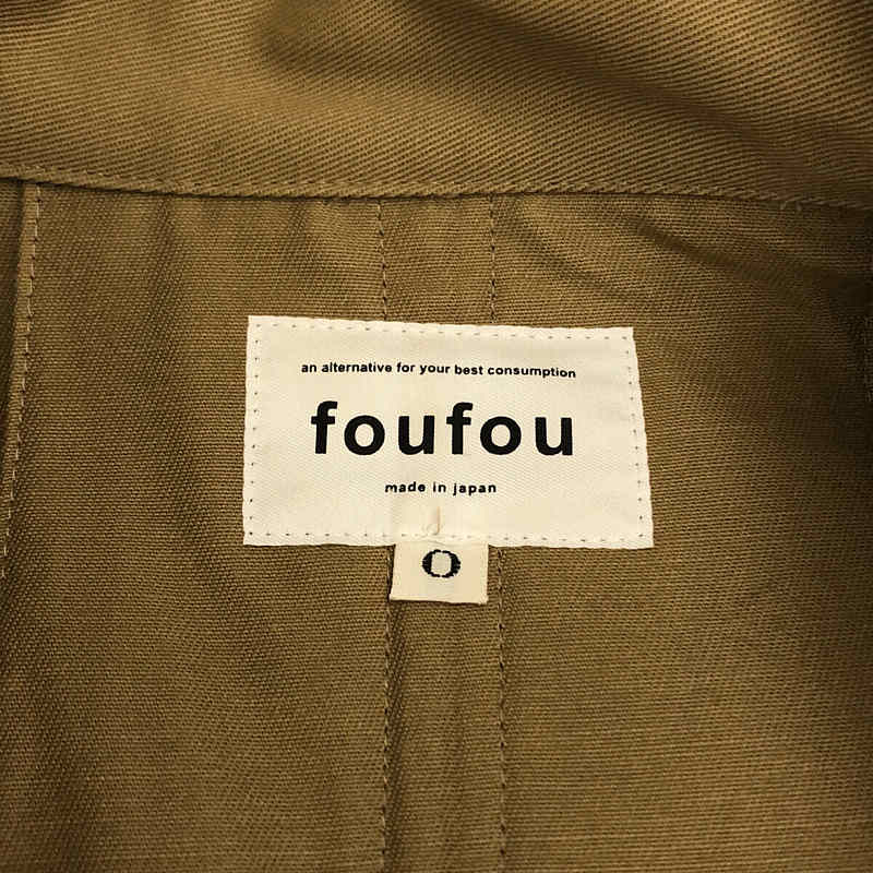 foufou / フーフー balmacaan over coat バルマカーンオーバーコート ベルト付き