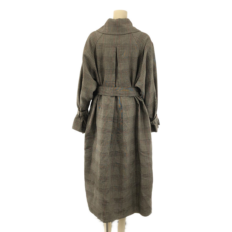 madder madder / マダマダ “DERA” CHECK BIG LONG COAT handsome gray グレン チェック トレンチ コート