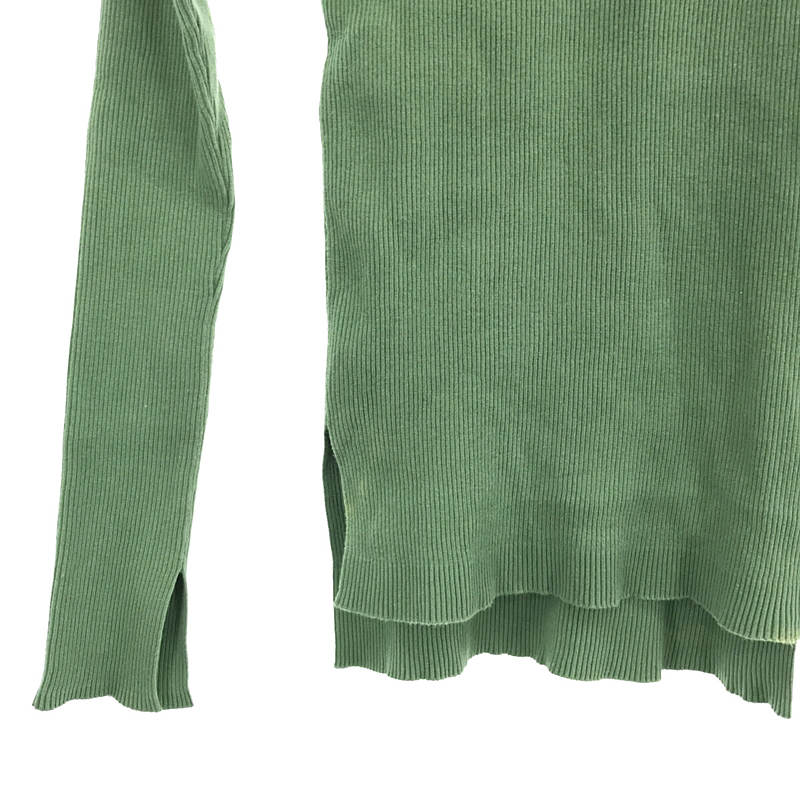 AURALEE / オーラリー RIB BOAT NECK L/S TEE リブニットカットソー green