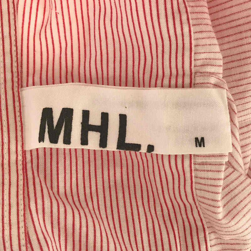 MHL. / エムエイチエル マーガレットハウエル コットン ストライプ レギュラーカラー シャツ