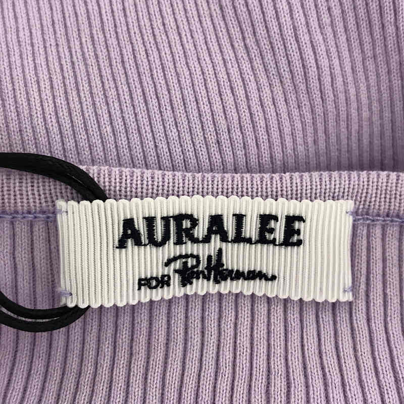 AURALEE / オーラリー EXCLUSIVE RIB BOAT NECK L/S TEE リブニットカットソー purple