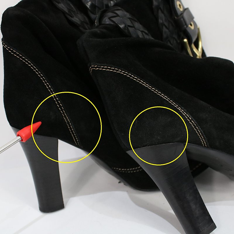 COACH / コーチ ベルテッドスエードヒールブーツ