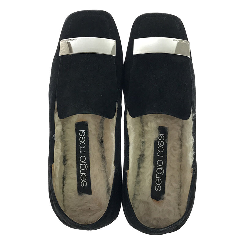 sergio rossi / セルジオロッシ スエード レザー ファー付き ローファー 保存袋有