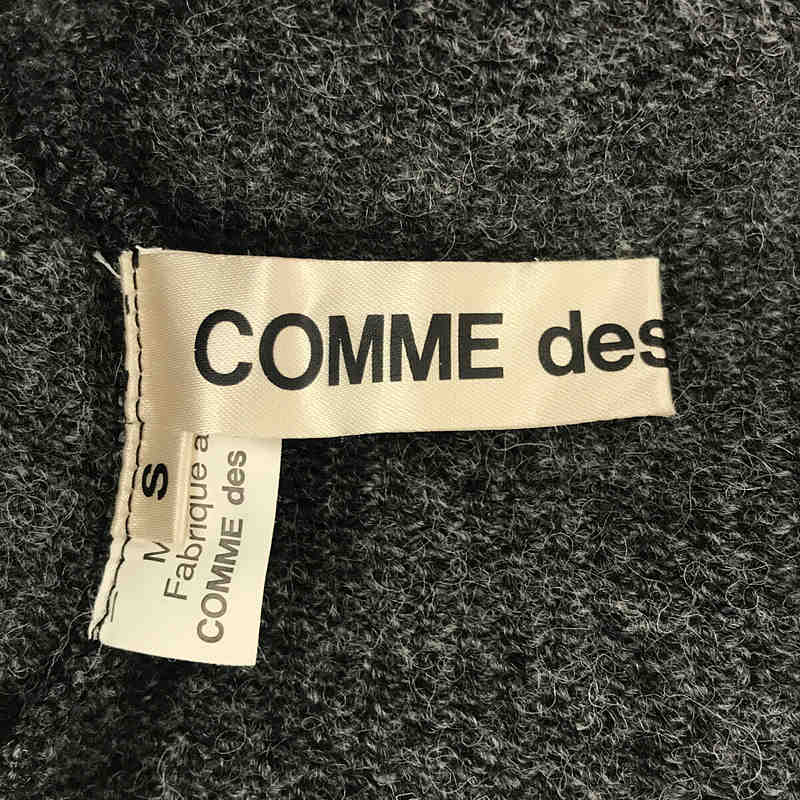 COMME des GARCONS / コムデギャルソン ウール混 シルク スカーフ ドッキング オフタートル 半袖 プルオーバー ニット