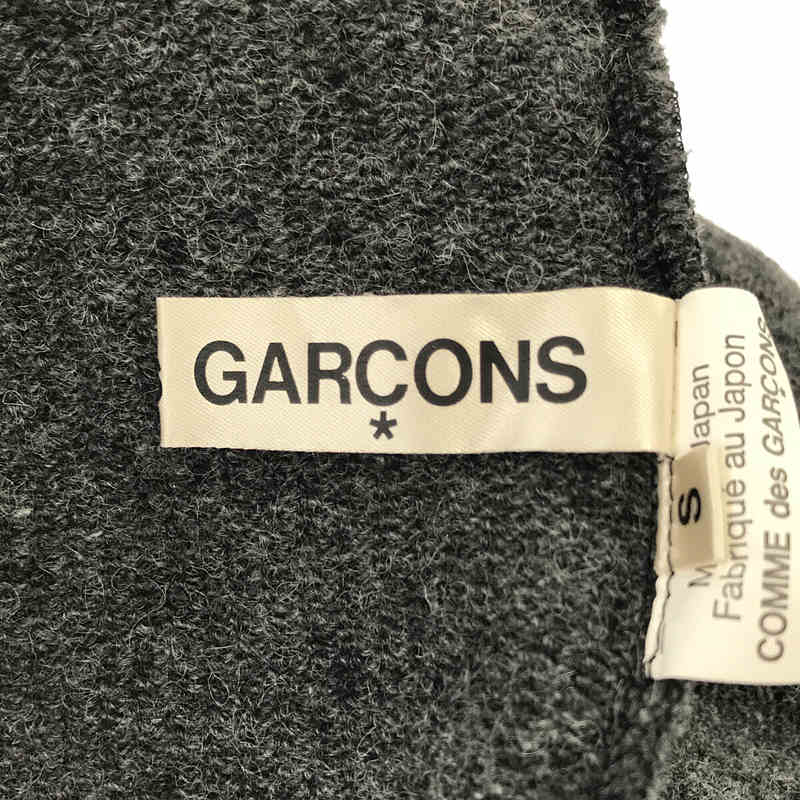 COMME des GARCONS / コムデギャルソン ウール混 シルク スカーフ ドッキング オフタートル 半袖 プルオーバー ニット