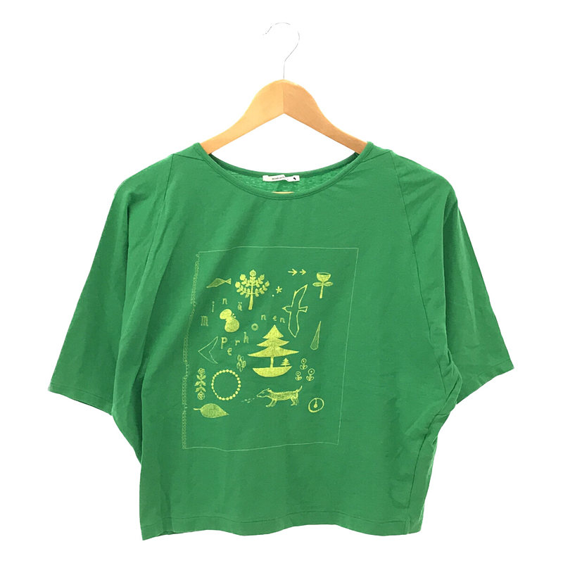 copains ドルマン スリーブ プリント Tシャツ