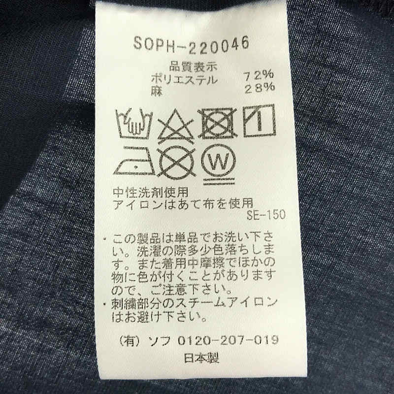 SOPHNET. / ソフネット S/S BIG REGULAR COLLAR SHIRT リネン混 ビッグ レギュラーカラー 半袖 シャツ