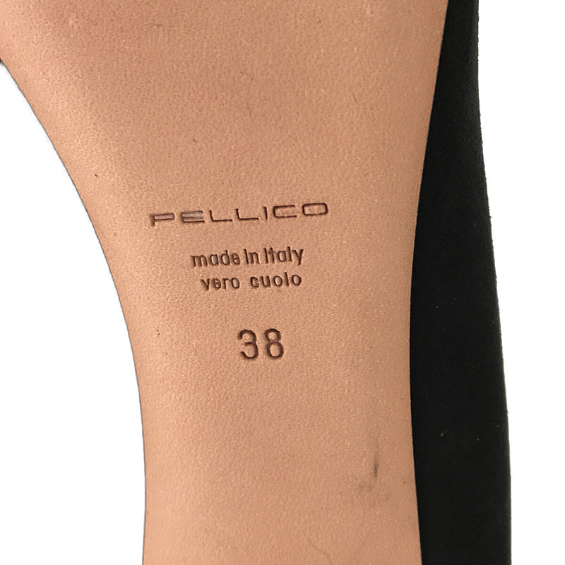 PELLICO / ペリーコ MODE 80 スエード レザー セミスクエアトゥ ヒール パンプス 箱・保存袋付き