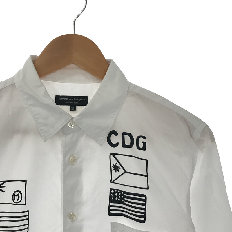 COMME des GARCONS HOMME PLUS / コムデギャルソンオムプリュス 国旗 ロゴプリント コットン シャツ