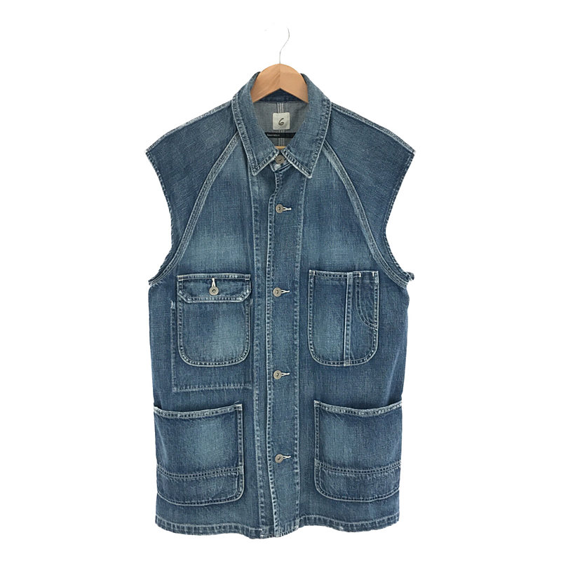 パネル 6 roku crushed denim vest - 通販 - lubo.com.pl