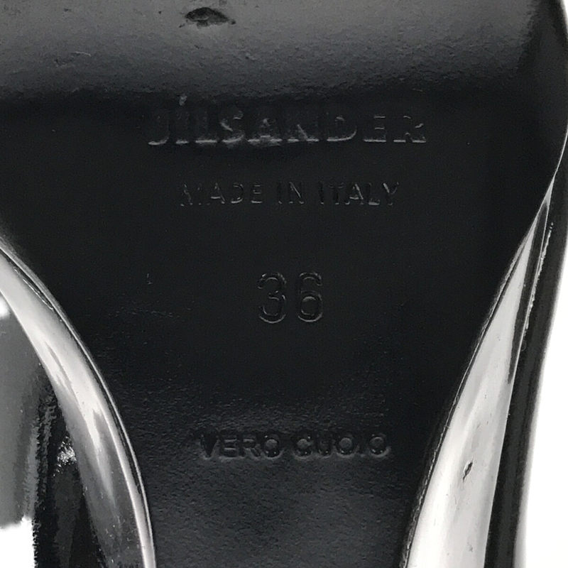 エナメル レザー ポインテッドトゥ ウェッジソール ヒール パンプス 箱・保存袋付きJIL SANDER / ジルサンダー