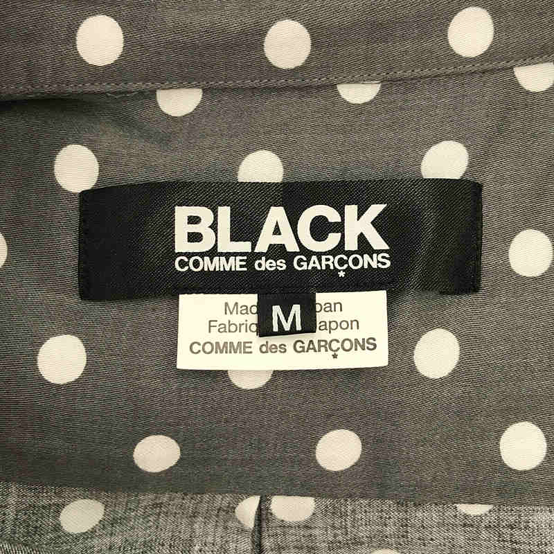 BLACK COMME des GARCONS / ブラックコムデギャルソン レーヨン キュプラ 切替 ドットシャツ