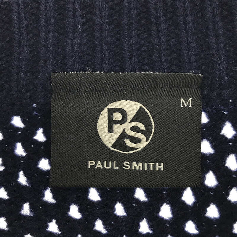 PS Paul Smith / ピーエス ポールスミス ウール かぎ編み クルーネック ニット セーター