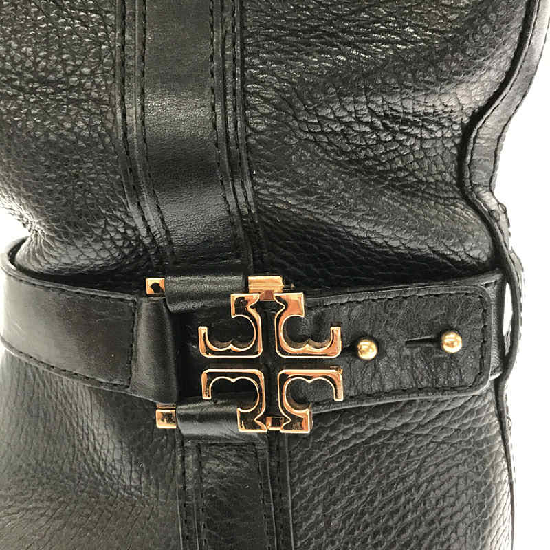 TORY BURCH / トリーバーチ レザー サイドジップ メタルロゴ ロング ブーツ