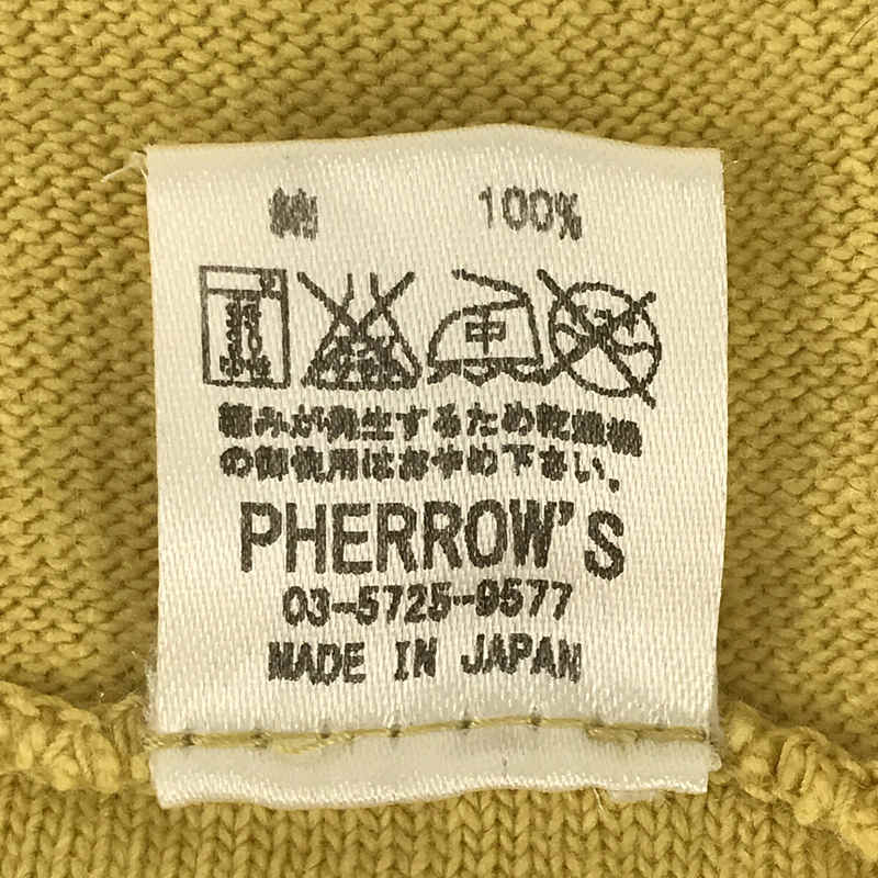 Pherrow's / フェローズ コットン フロントロゴ クルーネック カットソー Tシャツ