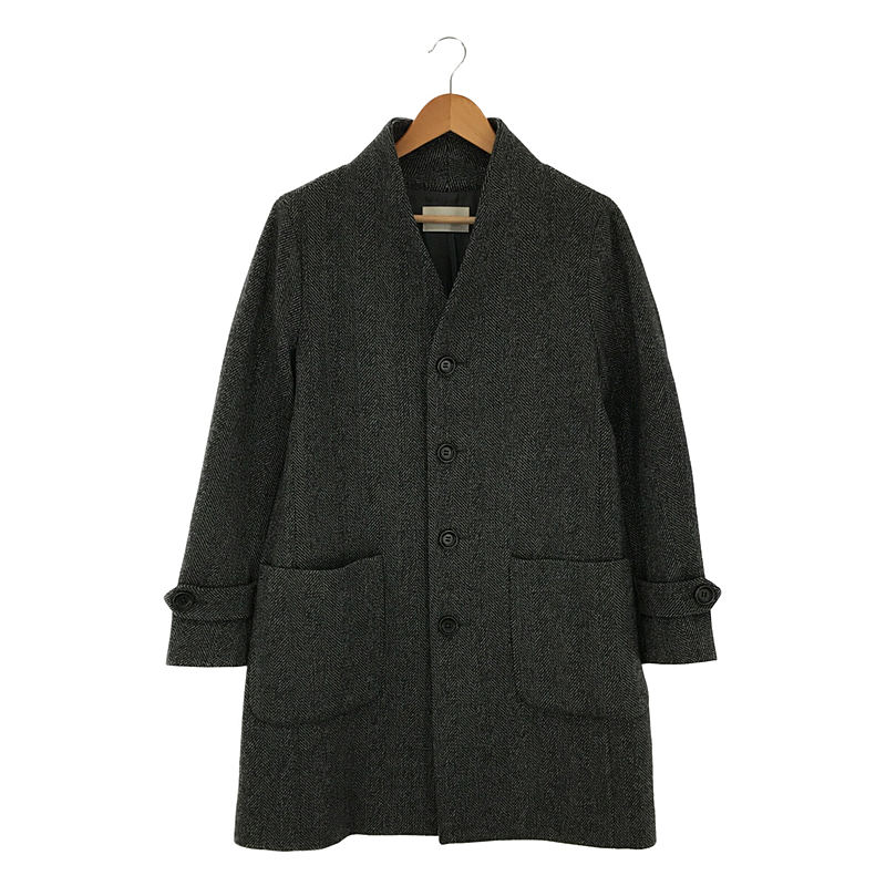 LASSE COAT ウール ヘリンボーン ショールカラー ロング コートTROVE / トローブ