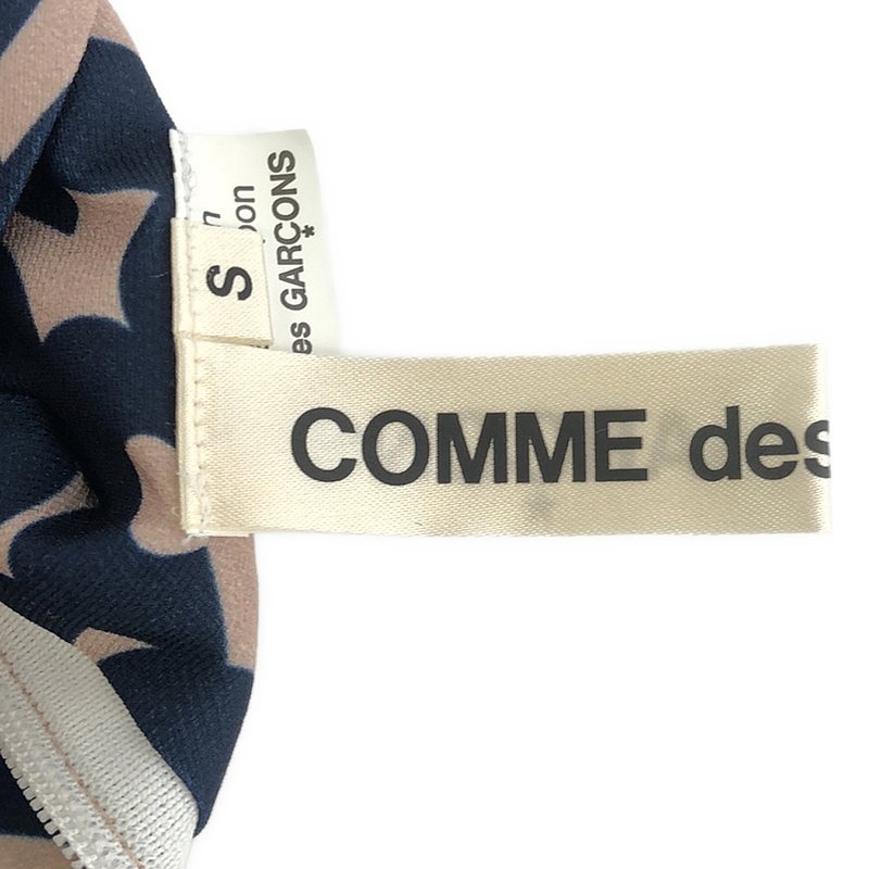 COMME des GARCONS / コムデギャルソン ポリエステル 総柄 変形 立体 バックジップ ロングワンピース