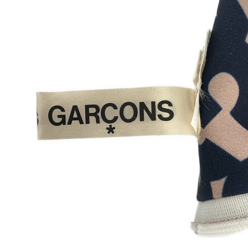 COMME des GARCONS / コムデギャルソン ポリエステル 総柄 変形 立体 バックジップ ロングワンピース