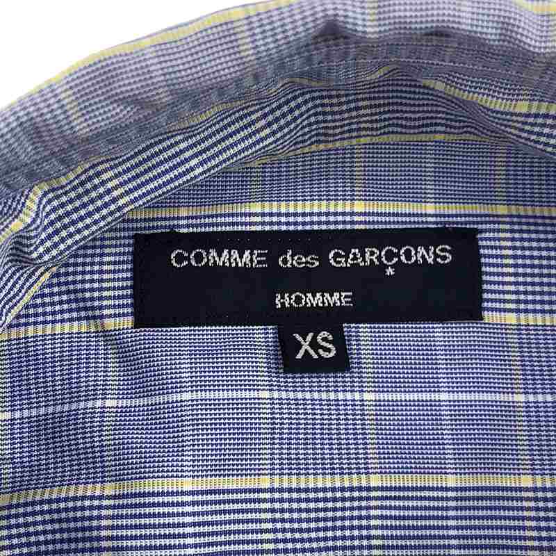 COMME des GARCONS HOMME / コムデギャルソンオム 異素材 切替 ウール コットン チェック シャツ