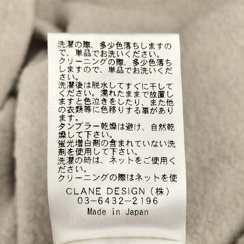 CLANE / クラネ WOOL RING JERSEY HALF ZIP TOPS ウールリング ジャージー ハーフジップトップス