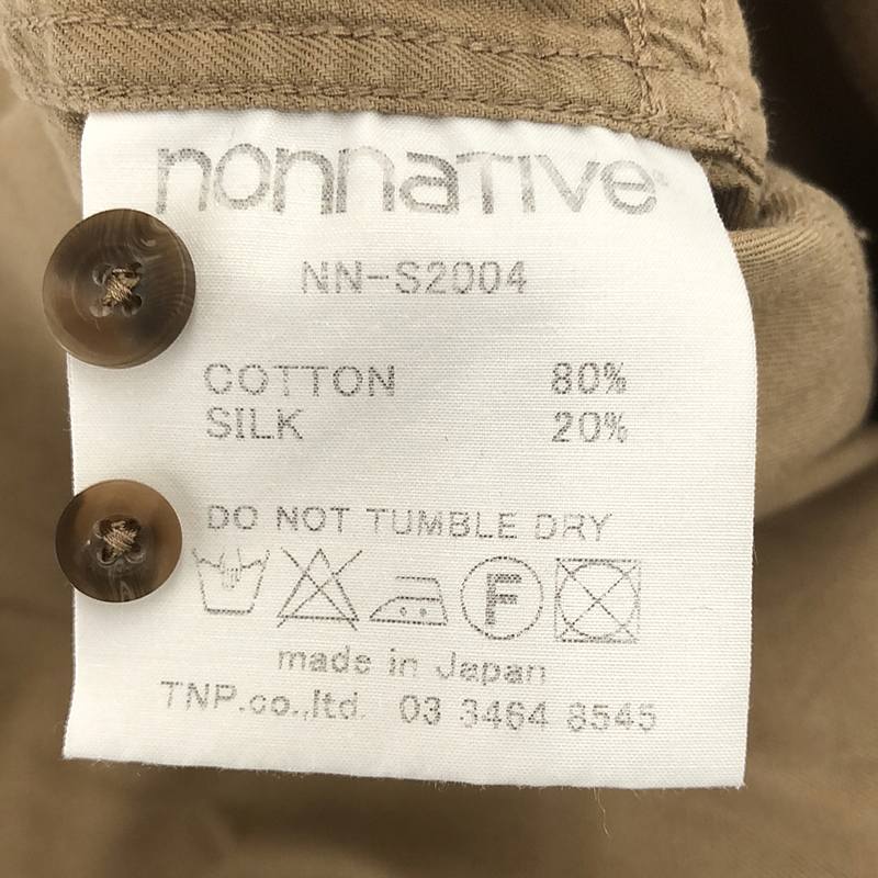 nonnative / ノンネイティブ WANDERER SHIRT コットン シルク バンドカラー プルオーバーシャツ