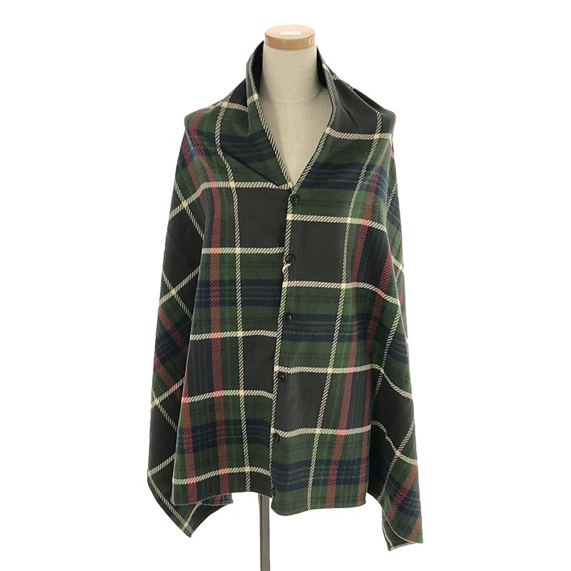 Button Shawl - Big Plaid Hv Flannel / フランネル ボタンショール ストール / ユニセックス