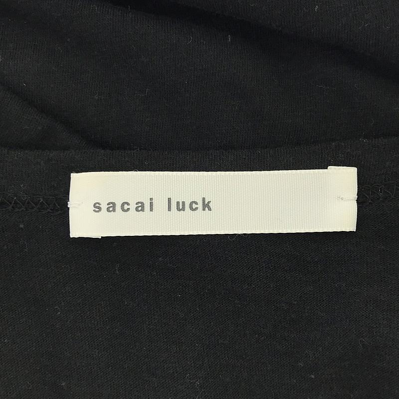 sacai luck / サカイラック 異素材ドッキング フリル レイヤード ワンピース