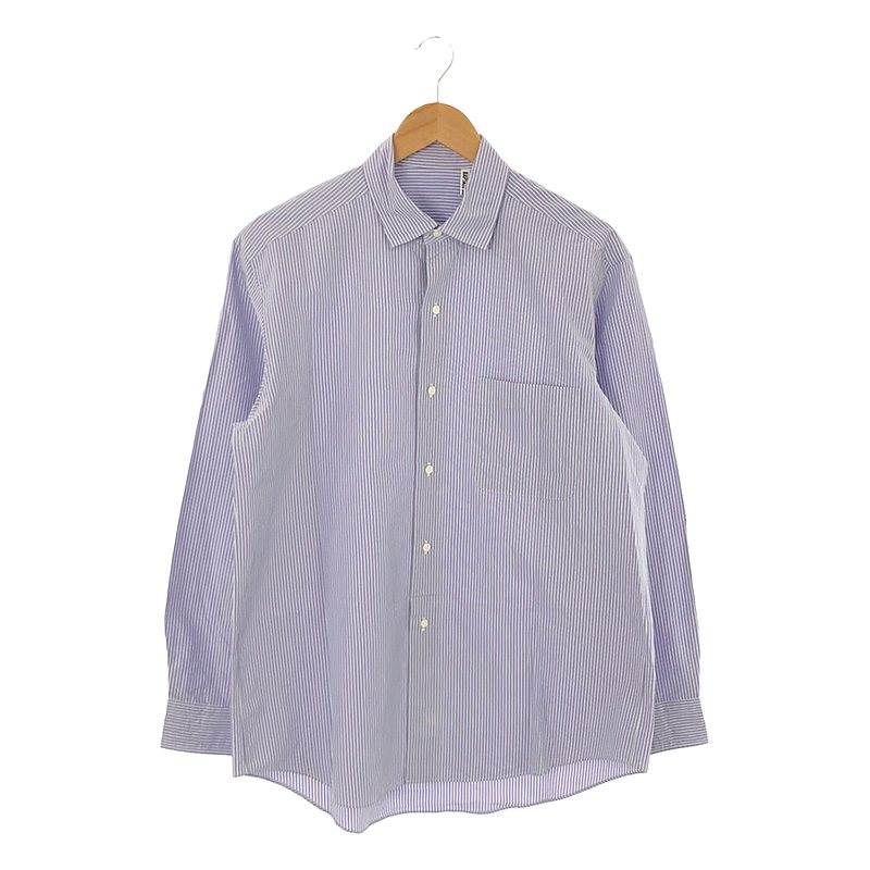 Cotton Semi Spread Collar Shirt ストライプ コットン セミスプレッドカラーシャツ