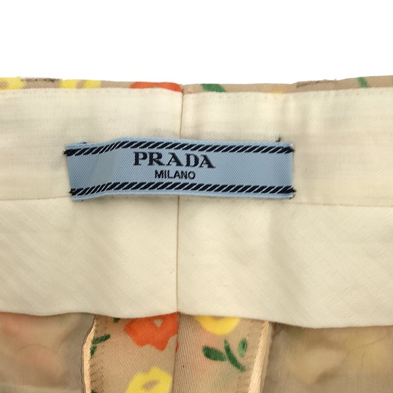 PRADA / プラダ 総柄 小花 フラワー スラックス パンツ