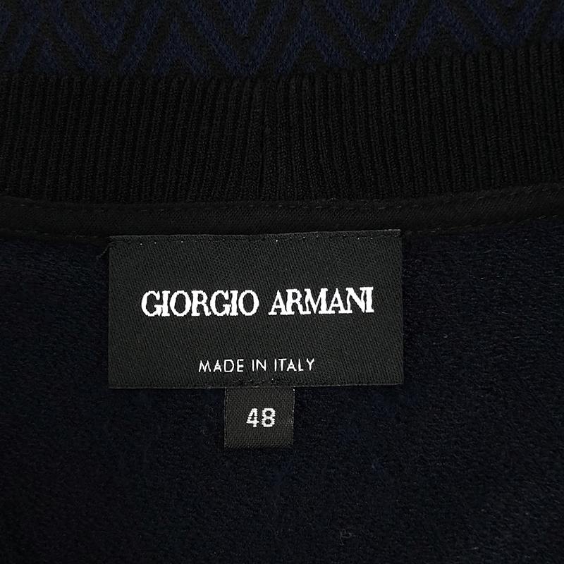 GIORGIO ARMANI / ジョルジオアルマーニ ダイヤ柄 ジャガード クルーネック ニットTシャツ