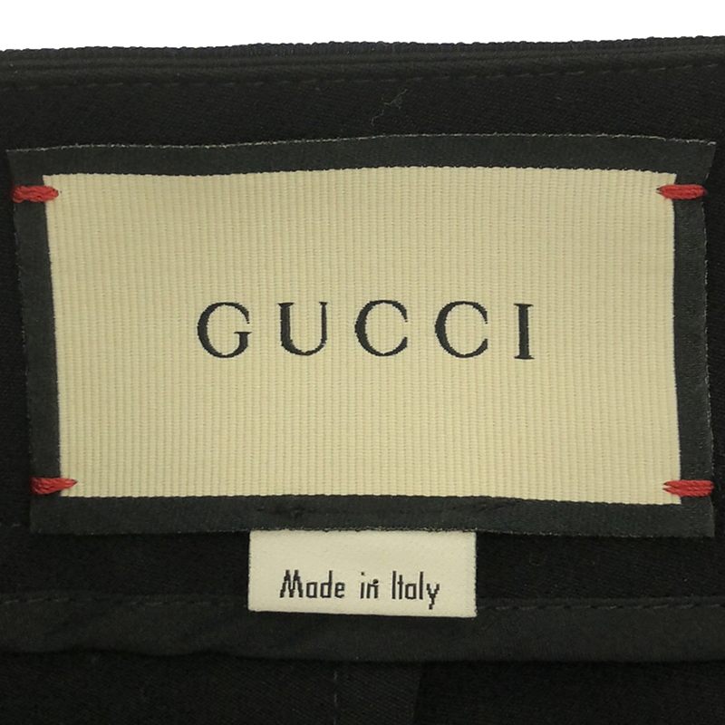 GUCCI / グッチ 475867 / シェリーライン リボン ビジュー装飾 裾ジップ スキニーパンツ