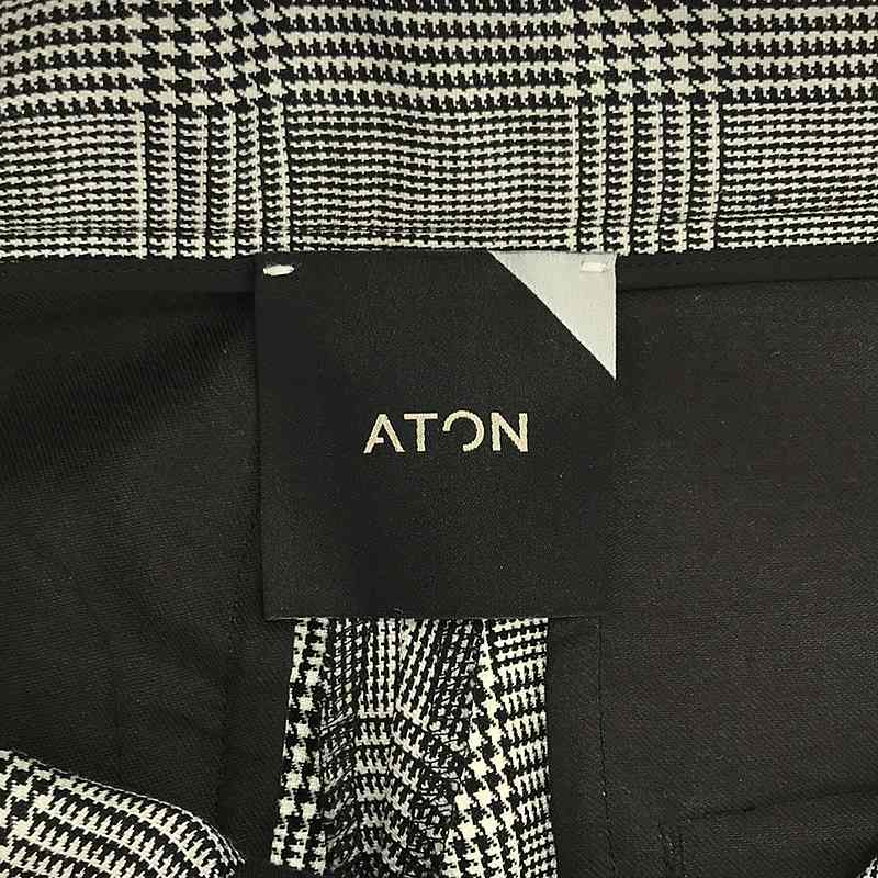 ATON / エイトン グレンチェック ワイドパンツ