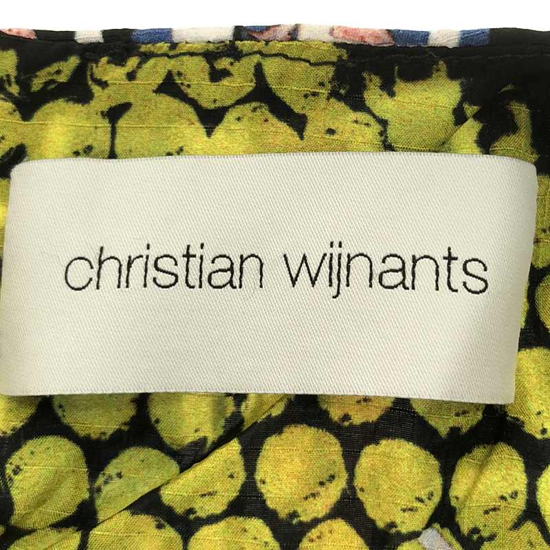 Christian Wijnants / クリスチャンワイナンツ 総柄 アシンメトリーフリル スリットワンピース