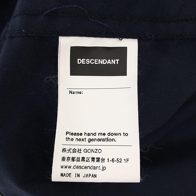 DESCENDANT / ディセンダント CRICKET COPO JACKET コットン ポリエステル ツイル フィッシュテール ジャケット コート