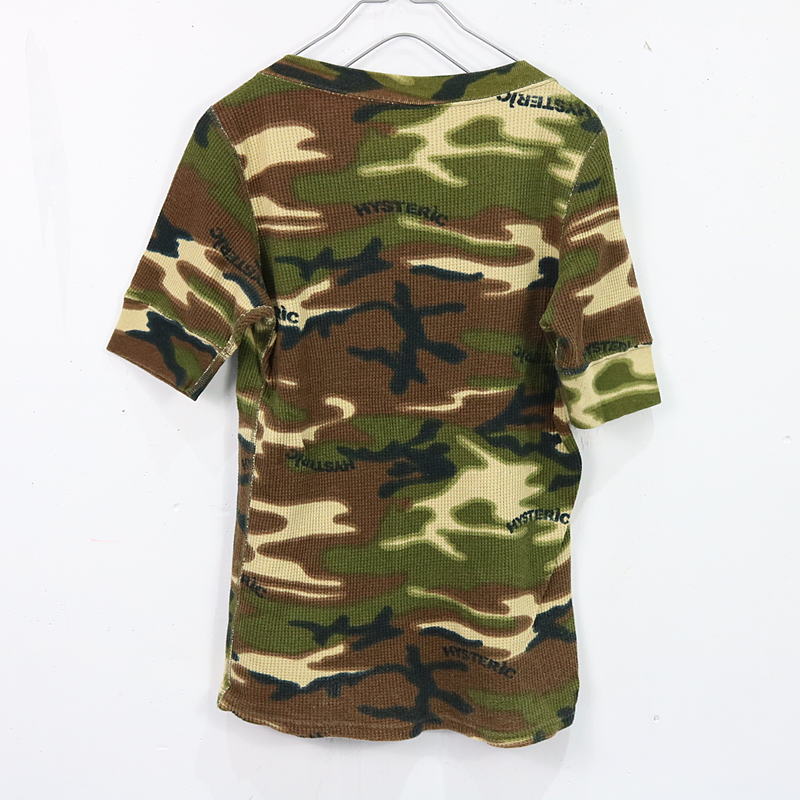 HYSTERIC GLAMOUR / ヒステリックグラマー ロゴプリント カモフラ サーマル半袖Tシャツ