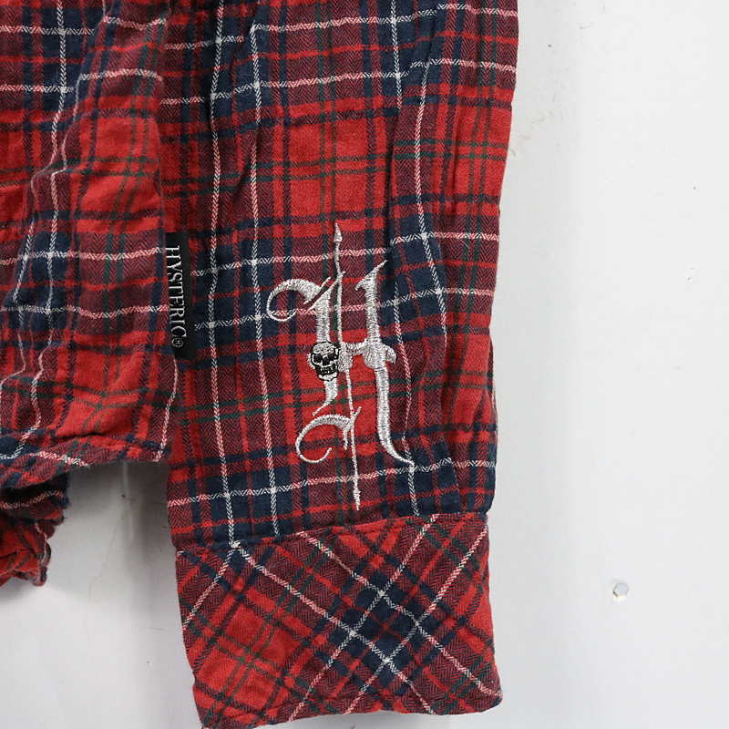 HYSTERIC GLAMOUR / ヒステリックグラマー シワ加工チェックワークシャツ