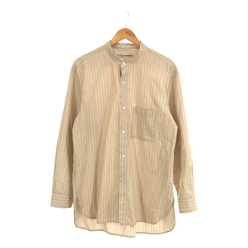 STRIPED SILK AND COTTON MAO SHIRT コットンシルク マオシャツ