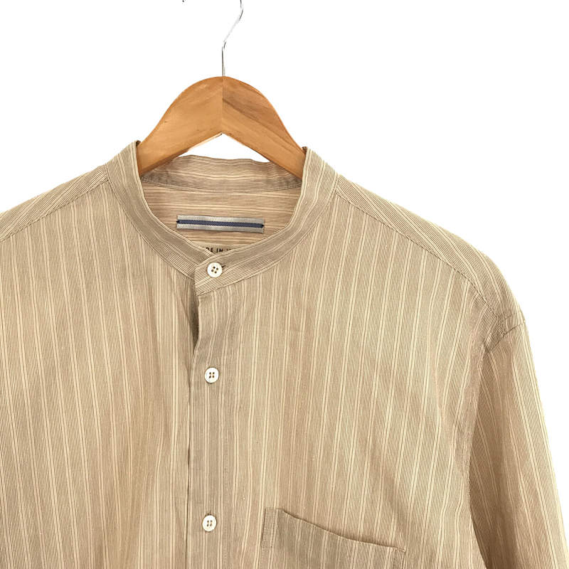 Cristaseya / クリスタセヤ STRIPED SILK AND COTTON MAO SHIRT コットンシルク マオシャツ