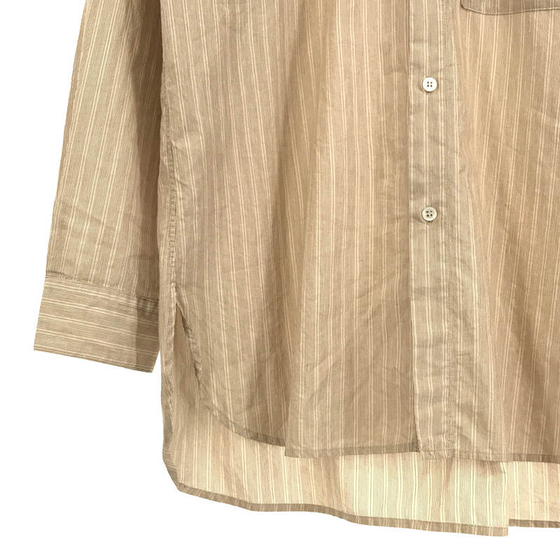 STRIPED SILK AND COTTON MAO SHIRT コットンシルク マオシャツ ...